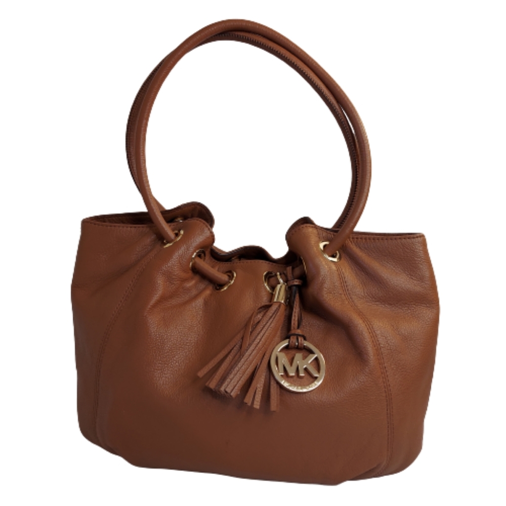 Michael Kors Tan Leather Ring Tassel Tote